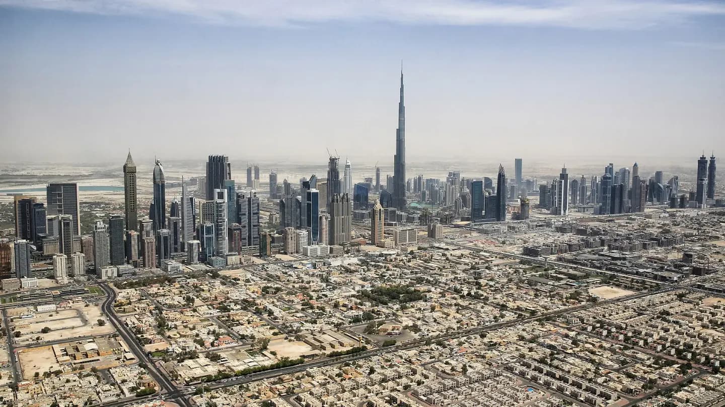 Burj Khalifa rising above the Dubai cityscape for UAE tourist visa